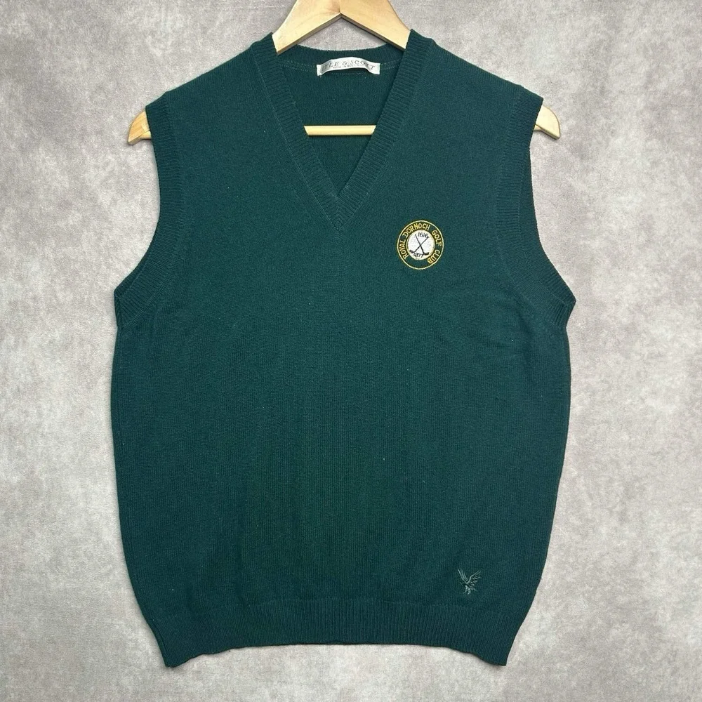 Royal Dornoch Golf Club Sweater Vest Mens M Wool Scotland Lyle & Scott